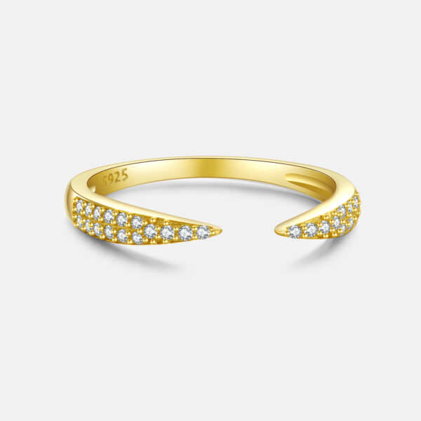 Nesting Open Band with Zircon Stones - Gold Plated
