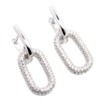 Sparkling Link Earrings - Silver