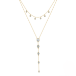 Double Y Tie Necklace - Gold Plated