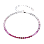 Pink Gradient Tennis Bracelet - Silver