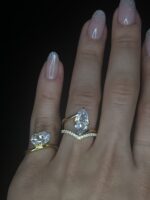 Cinderella - One Zircon Stone Ring - Marquise Shape - Gold Plated - Image 2