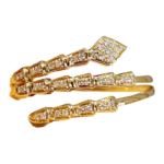 Snake Adjustable Ring With Zircon Stones - Gold Plated