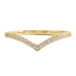 V Crown Peak Ring With Zircon Stones- Gold Plated