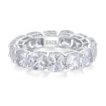 Frozen Eternity Zircon Stone Band - Silver