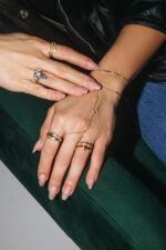 Stacked Ring With Metal & Zircon Bands - Gold Plated - Image 2