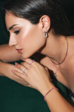 Sparkling Link Earrings - Silver - Image 3